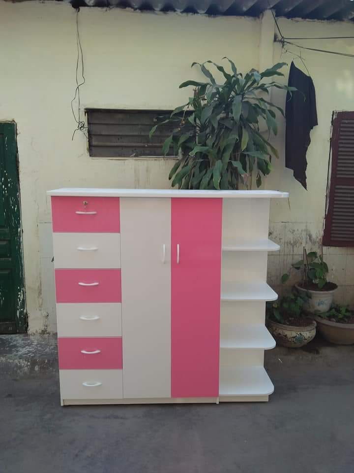 Tủ Trẻ Em  Ngang 1m45 Cao 1m2 Trắng Hồng Hải Phòng 